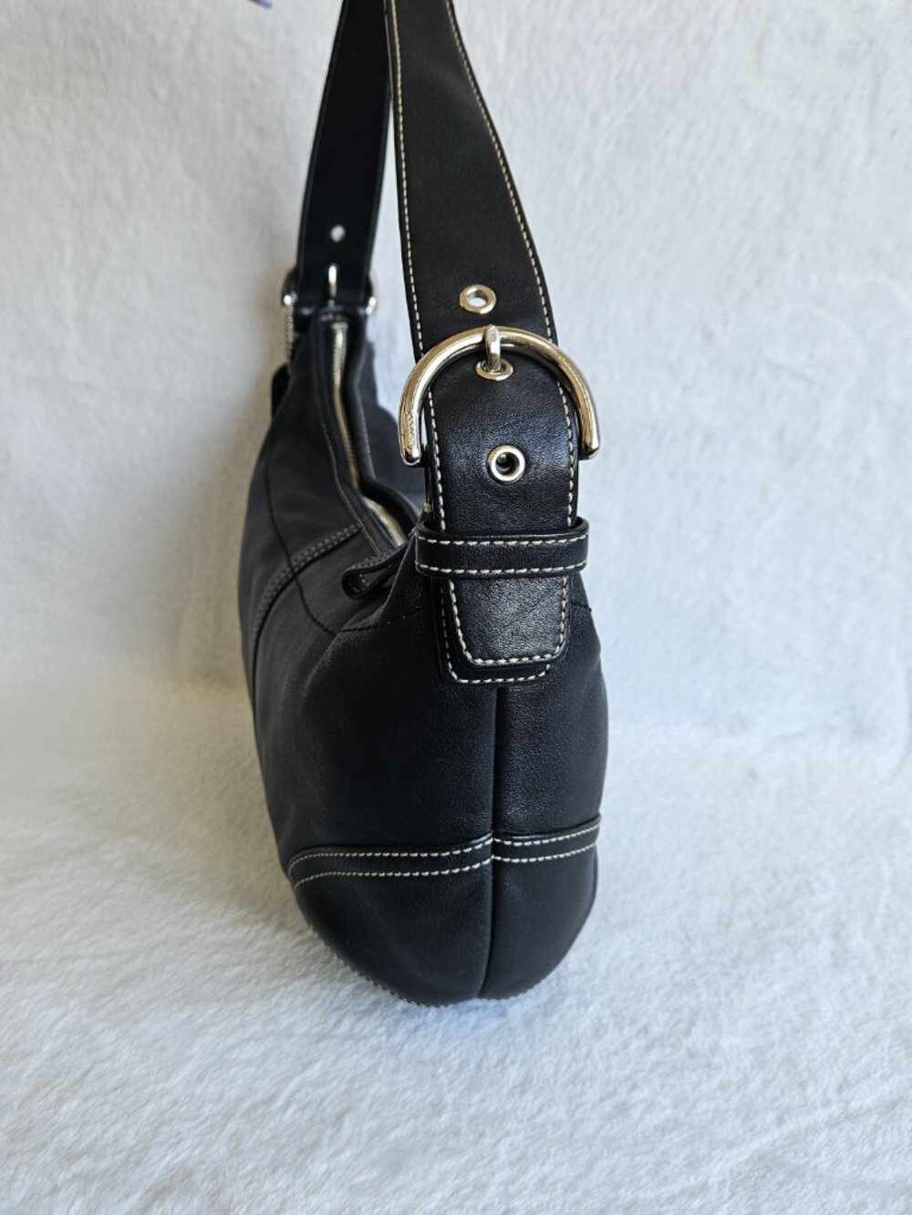 Vintage Y2K COACH Black Leather Soho Hobo Shoulder Ba… - Gem